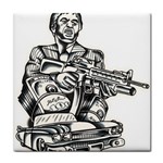 Scarface Movie Traditional Tattoo Tile Coaster