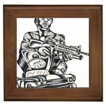 Scarface Movie Traditional Tattoo Framed Tile