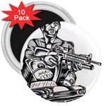 Scarface Movie Traditional Tattoo 3  Magnets (10 pack) 