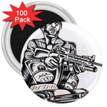 Scarface Movie Traditional Tattoo 3  Magnets (100 pack)