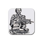 Scarface Movie Traditional Tattoo Rubber Coaster (Square)