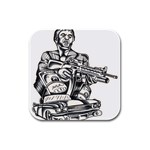 Scarface Movie Traditional Tattoo Rubber Square Coaster (4 pack)