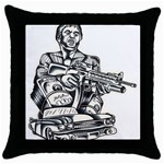 Scarface Movie Traditional Tattoo Throw Pillow Case (Black)