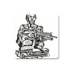 Scarface Movie Traditional Tattoo Square Magnet