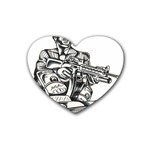 Scarface Movie Traditional Tattoo Rubber Heart Coaster (4 pack)