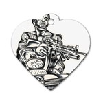 Scarface Movie Traditional Tattoo Dog Tag Heart (One Side)