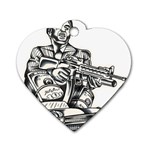 Scarface Movie Traditional Tattoo Dog Tag Heart (Two Sides)