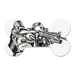 Scarface Movie Traditional Tattoo Dog Tag Bone (One Side)