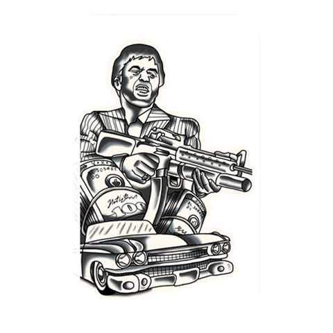 Scarface Movie Traditional Tattoo Memory Card Reader (Rectangular) from ArtsNow.com Front