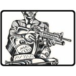 Scarface Movie Traditional Tattoo One Side Fleece Blanket (Large)