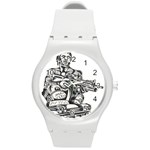 Scarface Movie Traditional Tattoo Round Plastic Sport Watch (M)