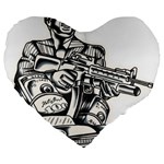 Scarface Movie Traditional Tattoo Large 19  Premium Heart Shape Cushions