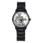 Scarface Movie Traditional Tattoo Stainless Steel Round Watch