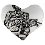 Scarface Movie Traditional Tattoo Large 19  Premium Flano Heart Shape Cushions