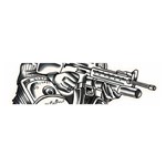 Scarface Movie Traditional Tattoo Oblong Satin Scarf (16  x 60 )