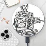 Scarface Movie Traditional Tattoo Wireless Fast Charger(White)