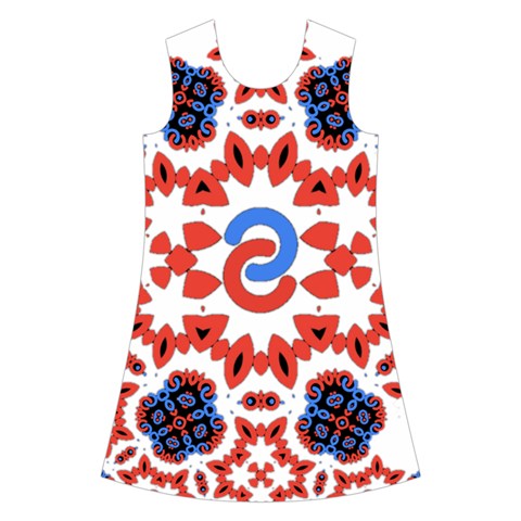 Im Fourth Dimension Adkps Strap Kids  Short Sleeve Velvet Dress from ArtsNow.com Front
