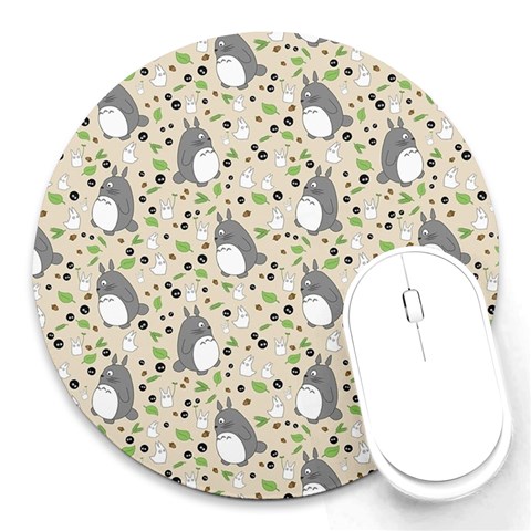 Pattern My Neighbor Totoro Round Mousepad from ArtsNow.com Front