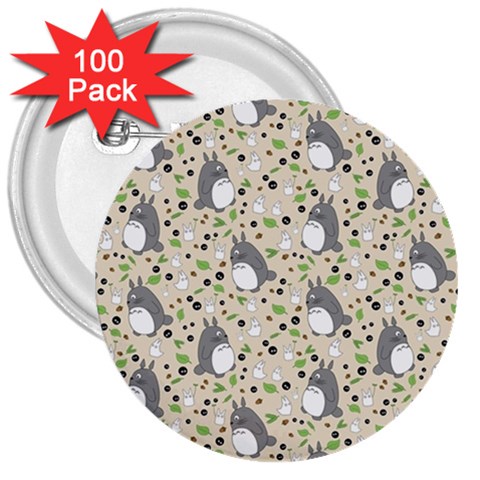 Pattern My Neighbor Totoro 3  Buttons (100 pack)  from ArtsNow.com Front
