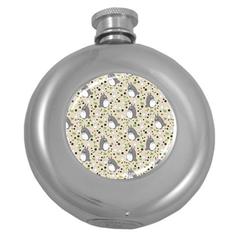 Pattern My Neighbor Totoro Round Hip Flask (5 oz) from ArtsNow.com Front