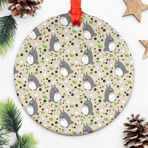 Pattern My Neighbor Totoro Round Ornament (Two Sides) from ArtsNow.com Front