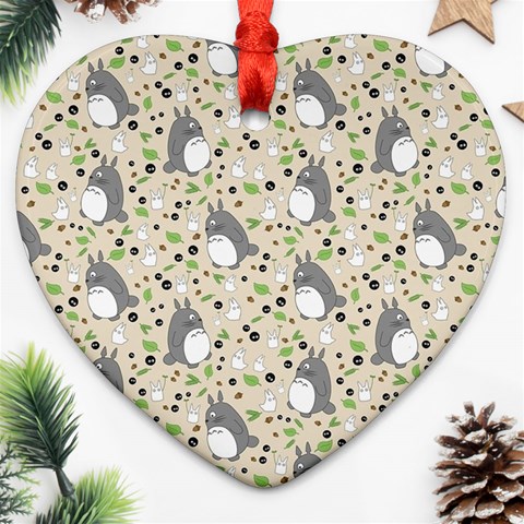 Pattern My Neighbor Totoro Heart Ornament (Two Sides) from ArtsNow.com Front