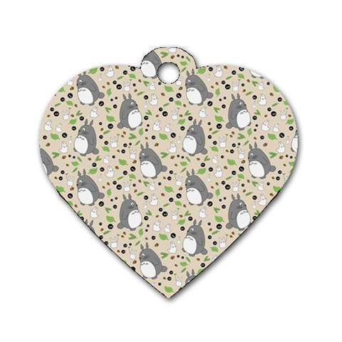 Pattern My Neighbor Totoro Dog Tag Heart (Two Sides) from ArtsNow.com Front