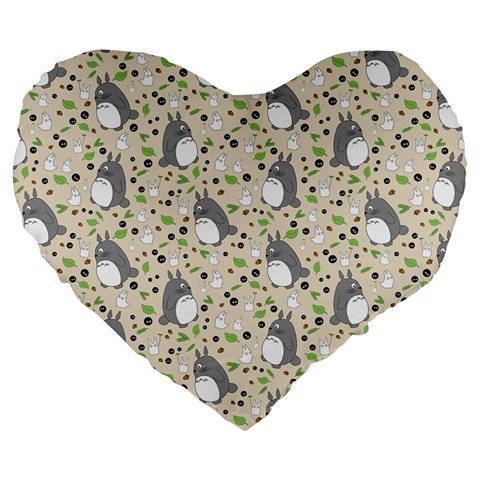 Pattern My Neighbor Totoro Large 19  Premium Heart Shape Cushions from ArtsNow.com Front