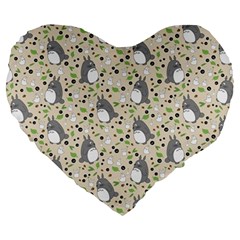 Pattern My Neighbor Totoro Large 19  Premium Heart Shape Cushions from ArtsNow.com Front