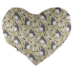 Pattern My Neighbor Totoro Large 19  Premium Heart Shape Cushions from ArtsNow.com Back
