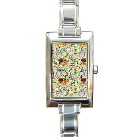 My Neighbor Totoro Pattern Rectangle Italian Charm Watch from ArtsNow.com Front
