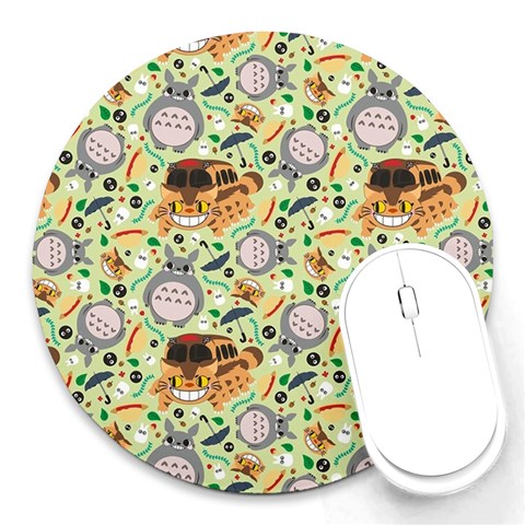 My Neighbor Totoro Pattern Round Mousepad from ArtsNow.com Front
