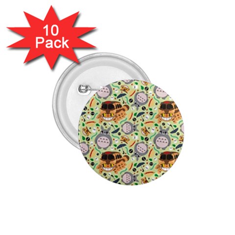 My Neighbor Totoro Pattern 1.75  Buttons (10 pack) from ArtsNow.com Front