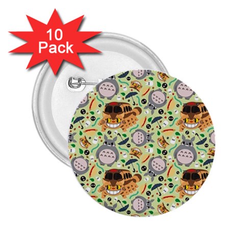 My Neighbor Totoro Pattern 2.25  Buttons (10 pack)  from ArtsNow.com Front