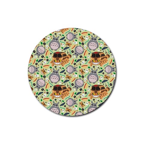My Neighbor Totoro Pattern Rubber Coaster (Round) from ArtsNow.com Front