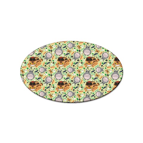 My Neighbor Totoro Pattern Sticker (Oval) from ArtsNow.com Front