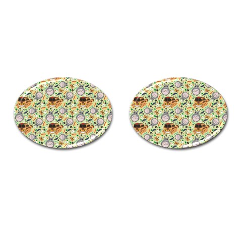 My Neighbor Totoro Pattern Cufflinks (Oval) from ArtsNow.com Front(Pair)