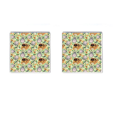My Neighbor Totoro Pattern Cufflinks (Square) from ArtsNow.com Front(Pair)