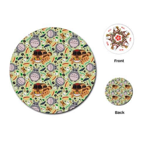 My Neighbor Totoro Pattern Playing Cards Single Design (Round) from ArtsNow.com Front