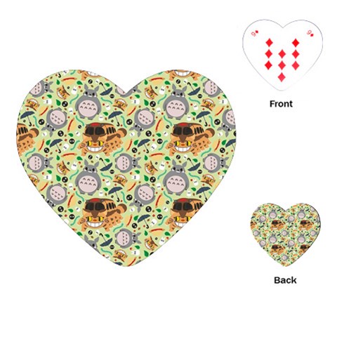 My Neighbor Totoro Pattern Playing Cards Single Design (Heart) from ArtsNow.com Front