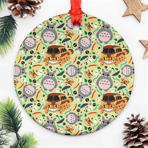 My Neighbor Totoro Pattern Round Ornament (Two Sides) from ArtsNow.com Front