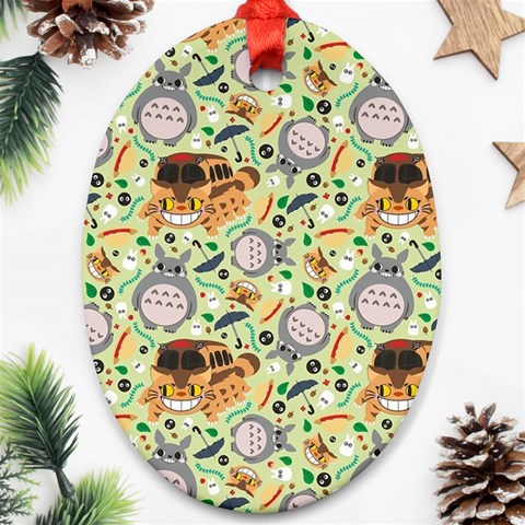My Neighbor Totoro Pattern Oval Ornament (Two Sides) from ArtsNow.com Front