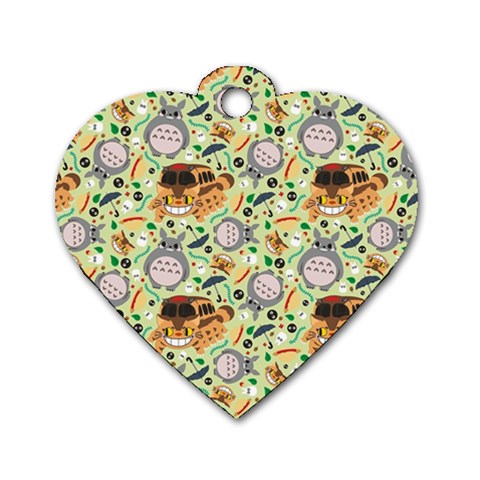 My Neighbor Totoro Pattern Dog Tag Heart (One Side) from ArtsNow.com Front