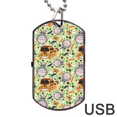 My Neighbor Totoro Pattern Dog Tag USB Flash (Two Sides) from ArtsNow.com Back