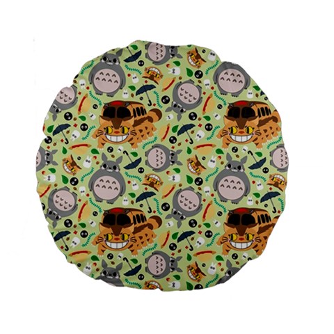 My Neighbor Totoro Pattern Standard 15  Premium Round Cushions from ArtsNow.com Front