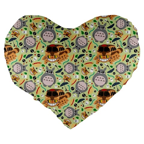 My Neighbor Totoro Pattern Large 19  Premium Heart Shape Cushions from ArtsNow.com Back