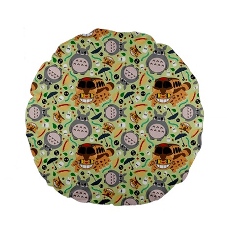 My Neighbor Totoro Pattern Standard 15  Premium Flano Round Cushions from ArtsNow.com Front