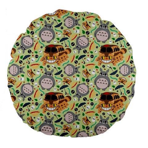 My Neighbor Totoro Pattern Large 18  Premium Flano Round Cushions from ArtsNow.com Front