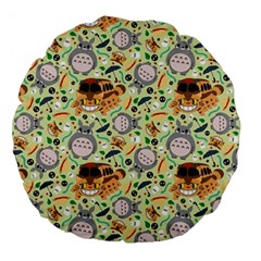My Neighbor Totoro Pattern Large 18  Premium Flano Round Cushions from ArtsNow.com Back