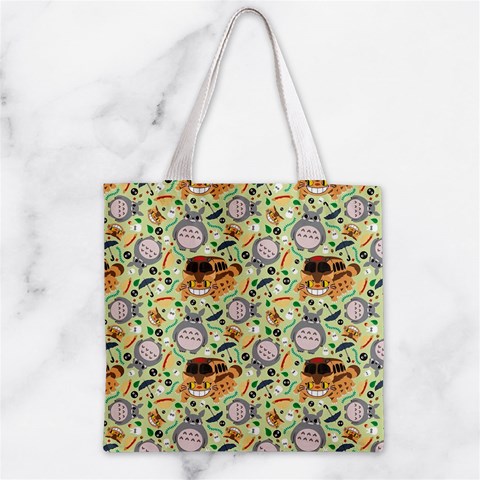 My Neighbor Totoro Pattern Zipper Grocery Tote Bag from ArtsNow.com Front